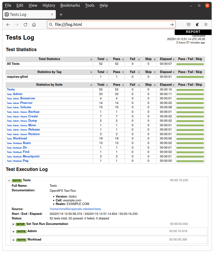 Example log