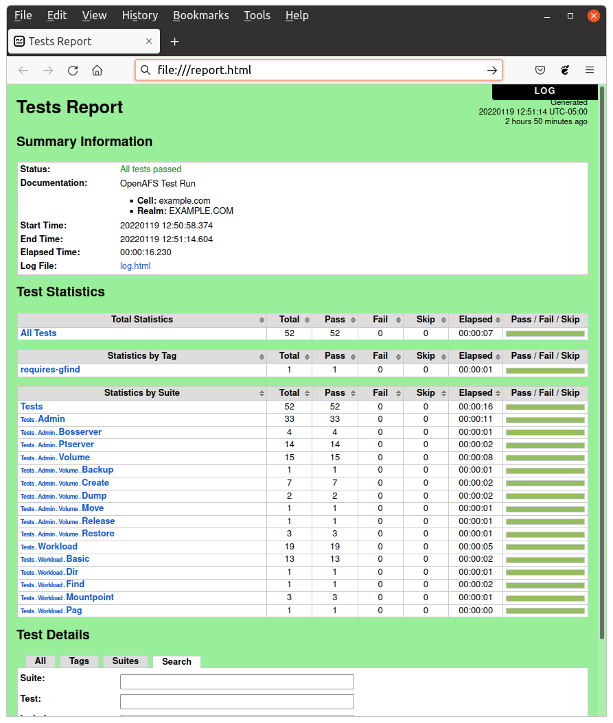 Example report